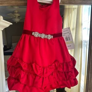 Rare Editions Red Sleeveless Asymmetrical Dress